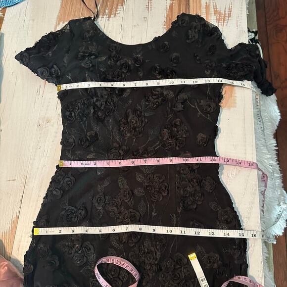 AQUA Long Sleeve Embroidered Formal Dress Black Size US 2 - Picture 10 of 11